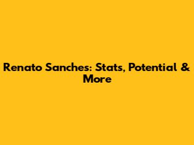 Renato Sanches: Stats, Potential & More