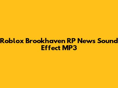 Roblox Brookhaven RP News Sound Effect MP3