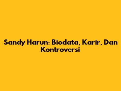 Sandy Harun: Biodata, Karir, Dan Kontroversi