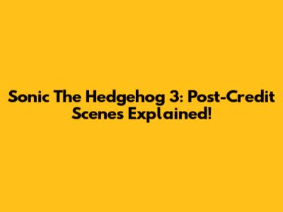 Sonic The Hedgehog 3: Post-Credit Scenes Explained!