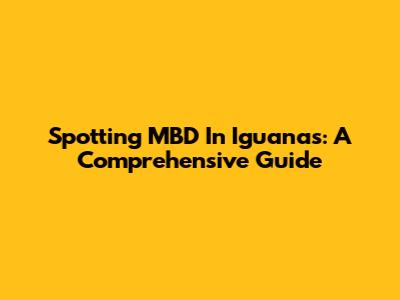 Spotting MBD In Iguanas: A Comprehensive Guide
