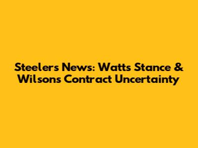 Steelers News: Watt's Stance & Wilson's Contract Uncertainty