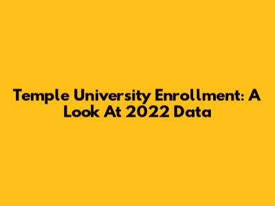 Temple University Enrollment: A Look At 2022 Data