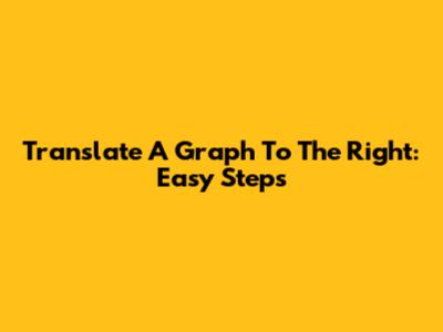 Translate A Graph To The Right: Easy Steps