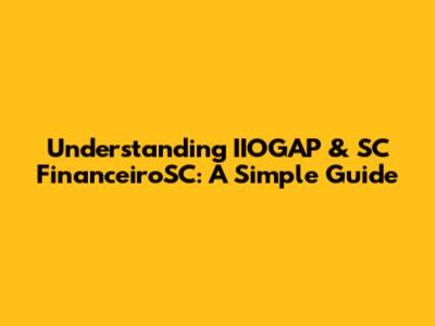 Understanding IIOGAP & SC FinanceiroSC: A Simple Guide