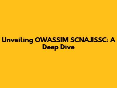 Unveiling OWASSIM SCNAJISSC: A Deep Dive