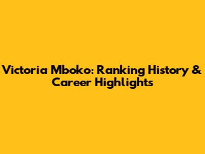 Victoria Mboko: Ranking History & Career Highlights