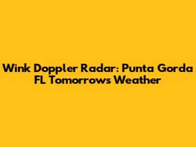 Wink Doppler Radar: Punta Gorda FL Tomorrow's Weather
